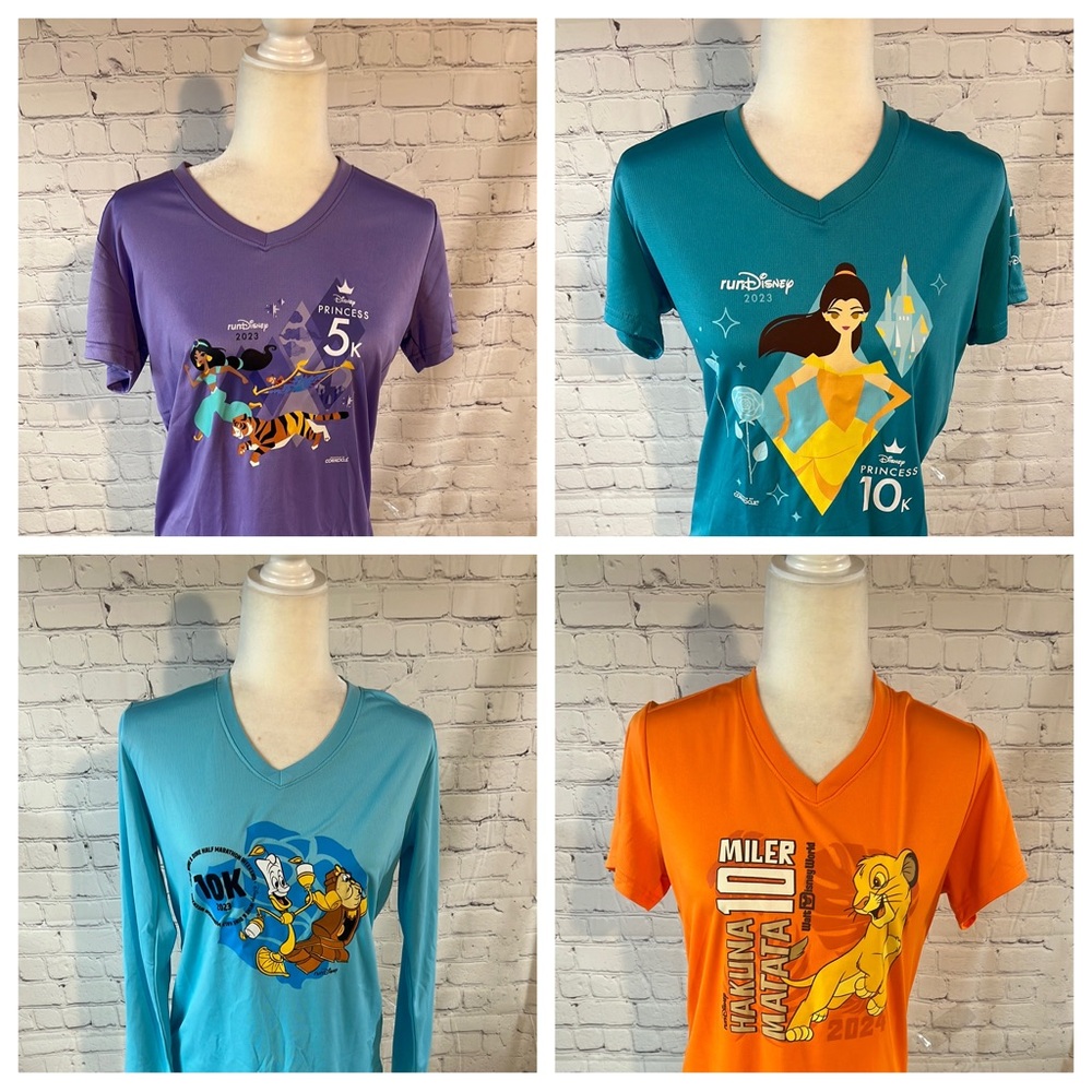Disney Princess & Character Short Sleeve Tees - Purple, Teal, Aqua, Orange